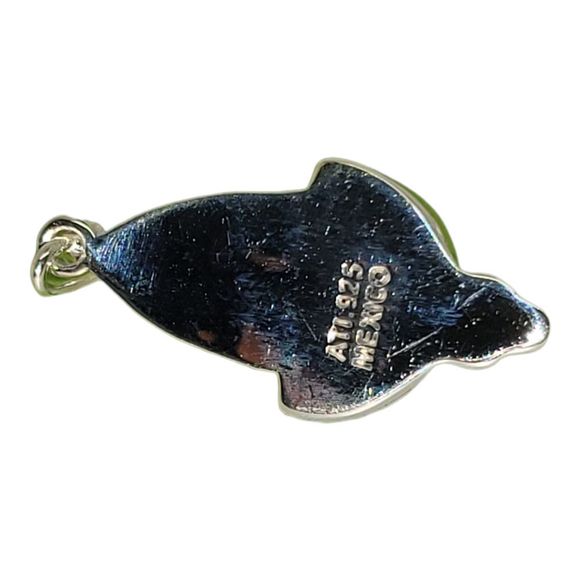 Mexico Hammered 925 Sterling Silver Turquoise and Lapis Drop Dangle Earrings - Picture 4 of 4